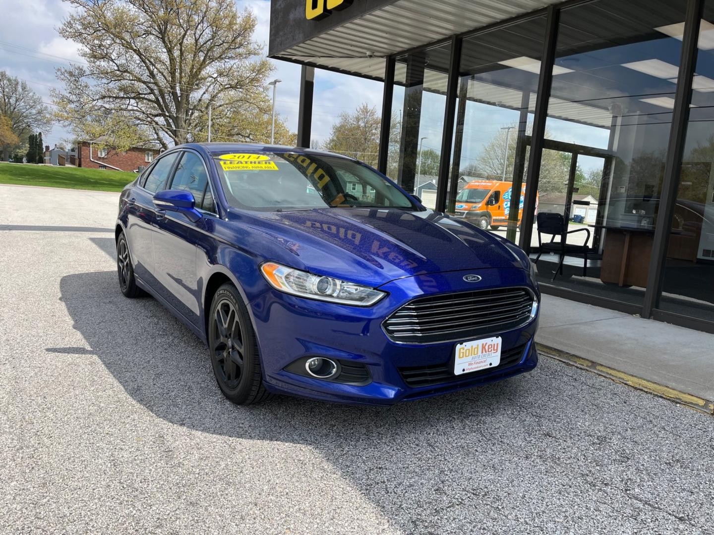 2014 Deep Impact Blue Ford Fusion SE (1FA6P0HD9E5) with an 1.5L L4 DOHC 16V engine, located at 1633 W Kimberly, Davenport, IA, 52806, (563) 323-5341, 41.559456, -90.598732 - Photo#1