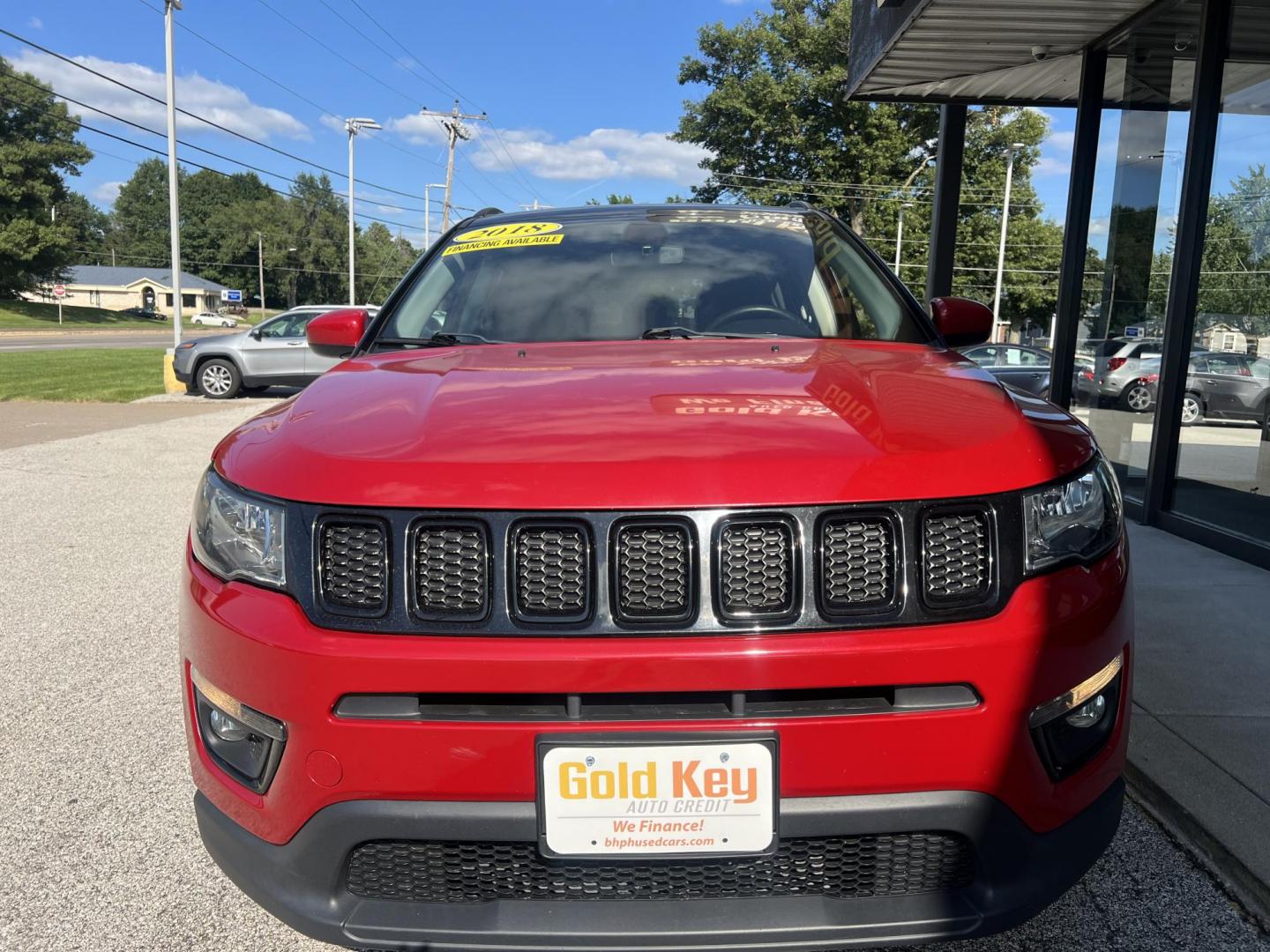 2018 Redline Pearl Coat Jeep Compass Latitude FWD (3C4NJCBB4JT) with an 2.4L L4 DOHC 16V engine, located at 1633 W Kimberly, Davenport, IA, 52806, (563) 323-5341, 41.559456, -90.598732 - Photo#2