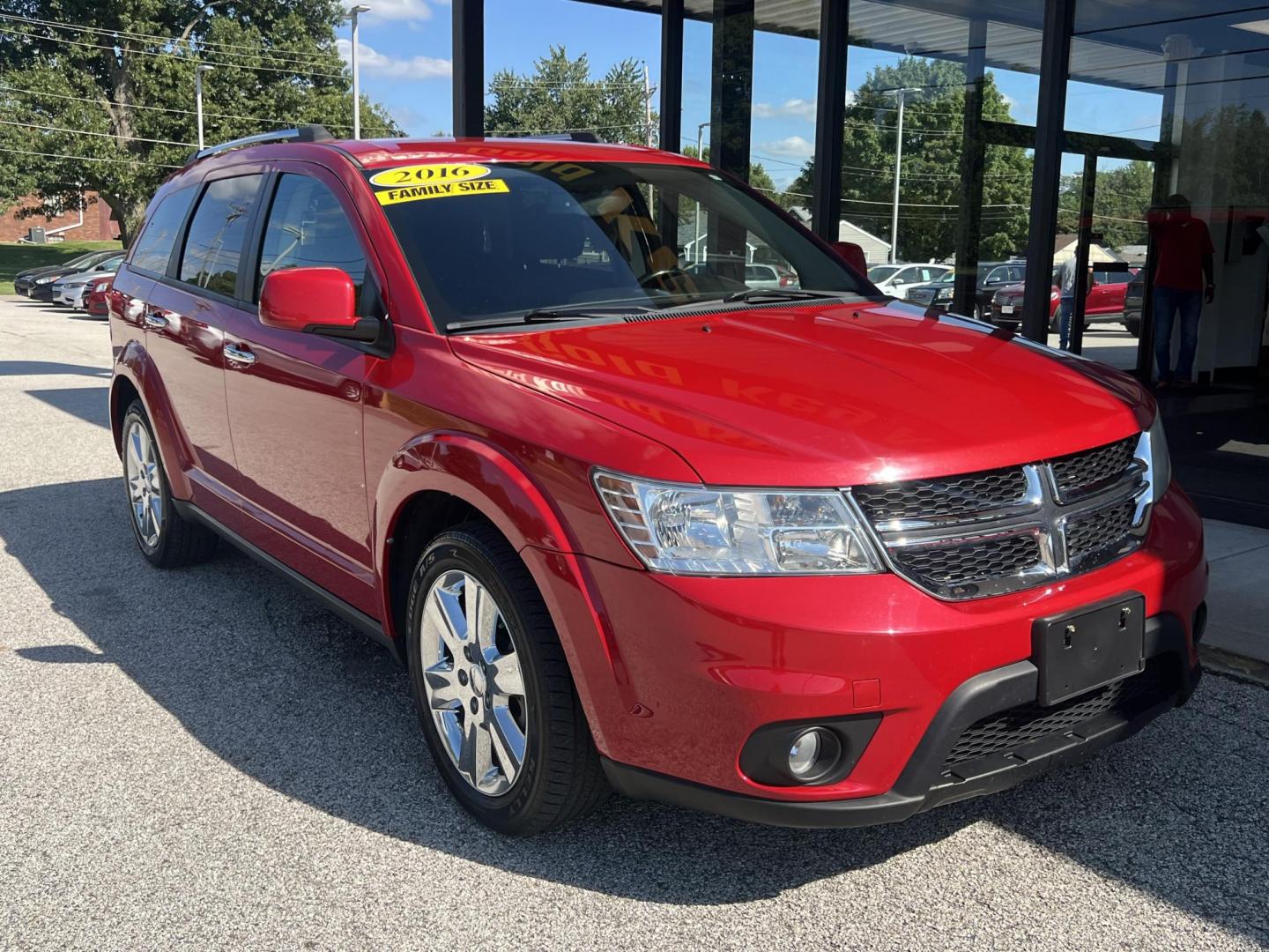 2016 Redline Pearl Coat /Black Dodge Journey SXT (3C4PDCBBXGT) with an 2.4L L6 DOHC 16V engine, 4A transmission, located at 1633 W Kimberly, Davenport, IA, 52806, (563) 323-5341, 41.559456, -90.598732 - Photo#1