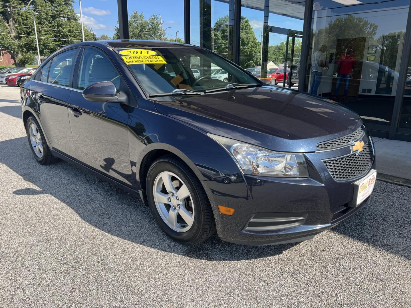 2014 Black /Gray Chevrolet Cruze 1LT Auto (1G1PC5SB5E7) with an 1.4L L4 DOHC 16V TURBO engine, 6-Speed Automatic transmission, located at 1633 W Kimberly, Davenport, IA, 52806, (563) 323-5341, 41.559456, -90.598732 - Photo#1