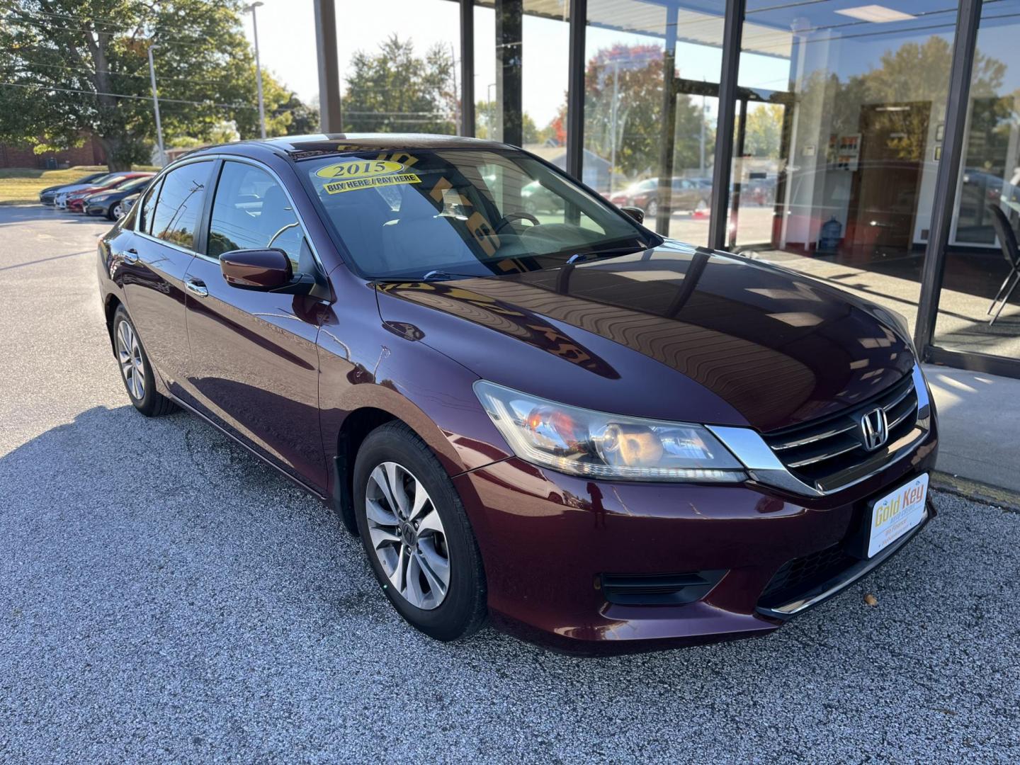 2015 Basque Red Pearl II Honda Accord LX Sedan CVT (1HGCR2F35FA) with an 2.4L L4 DOHC 16V engine, Continuously Variable Transmission transmission, located at 1633 W Kimberly, Davenport, IA, 52806, (563) 323-5341, 41.559456, -90.598732 - Photo#2