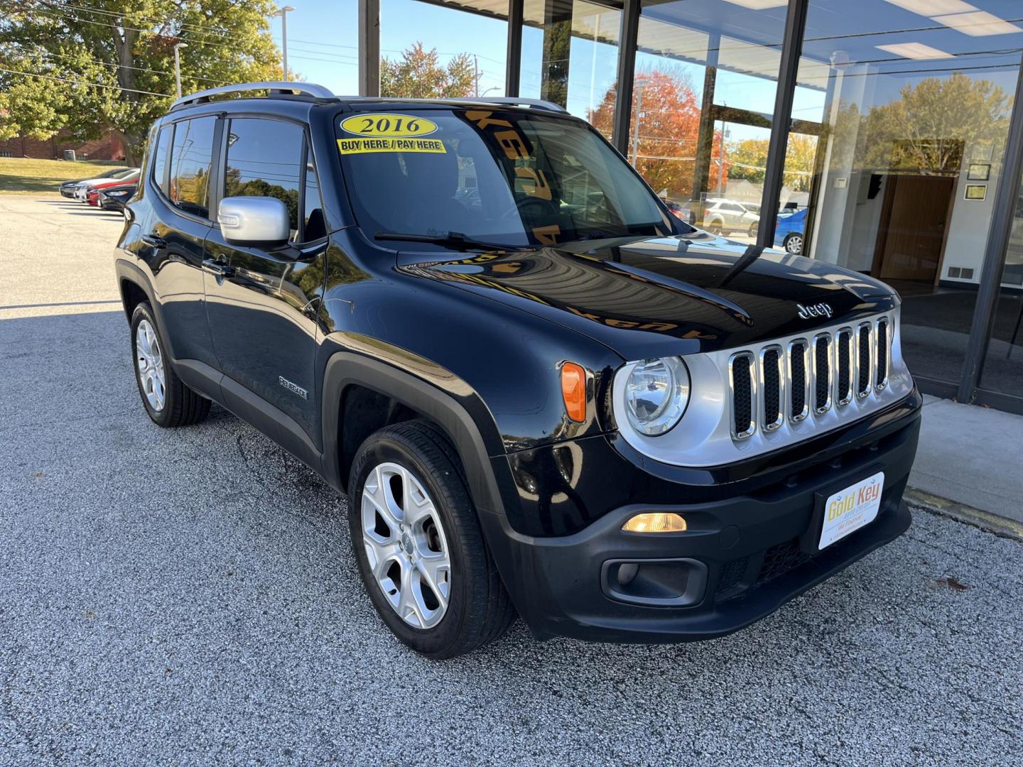 2016 Black Jeep Renegade Limited 4WD (ZACCJBDT5GP) with an 2.4L L4 DOHC 16V engine, 9-Speed Automatic transmission, located at 1633 W Kimberly, Davenport, IA, 52806, (563) 323-5341, 41.559456, -90.598732 - Photo#2