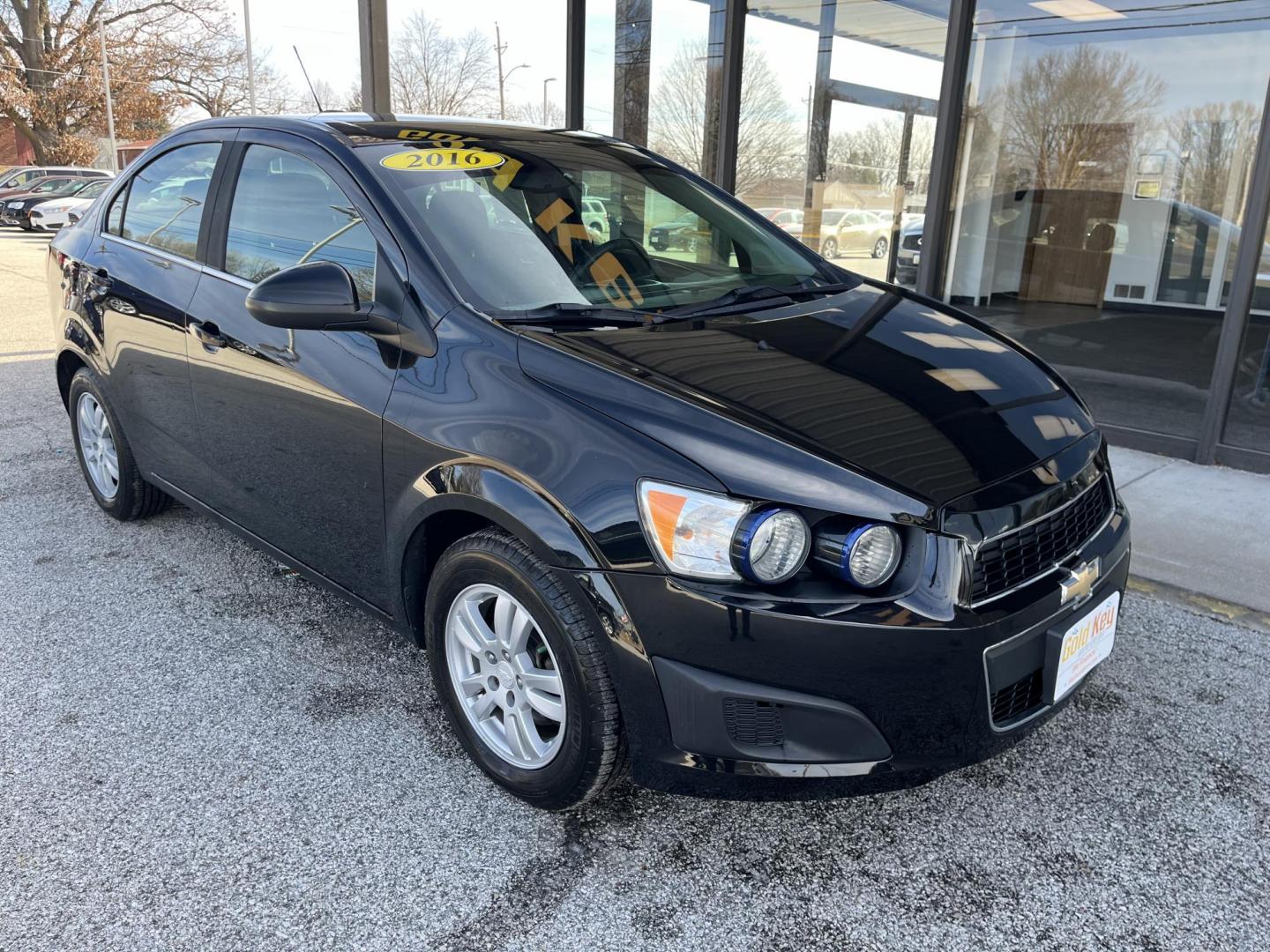 2016 Black Chevrolet Sonic LT (1G1JC5SH2G4) , Auto transmission, located at 1633 W Kimberly, Davenport, IA, 52806, (563) 323-5341, 41.559456, -90.598732 - Photo#2